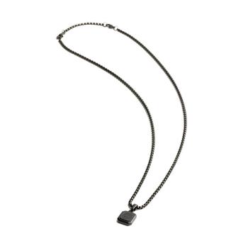 Halskette aus Titan/Stahl mit schwarzem Achat - Meraki Black